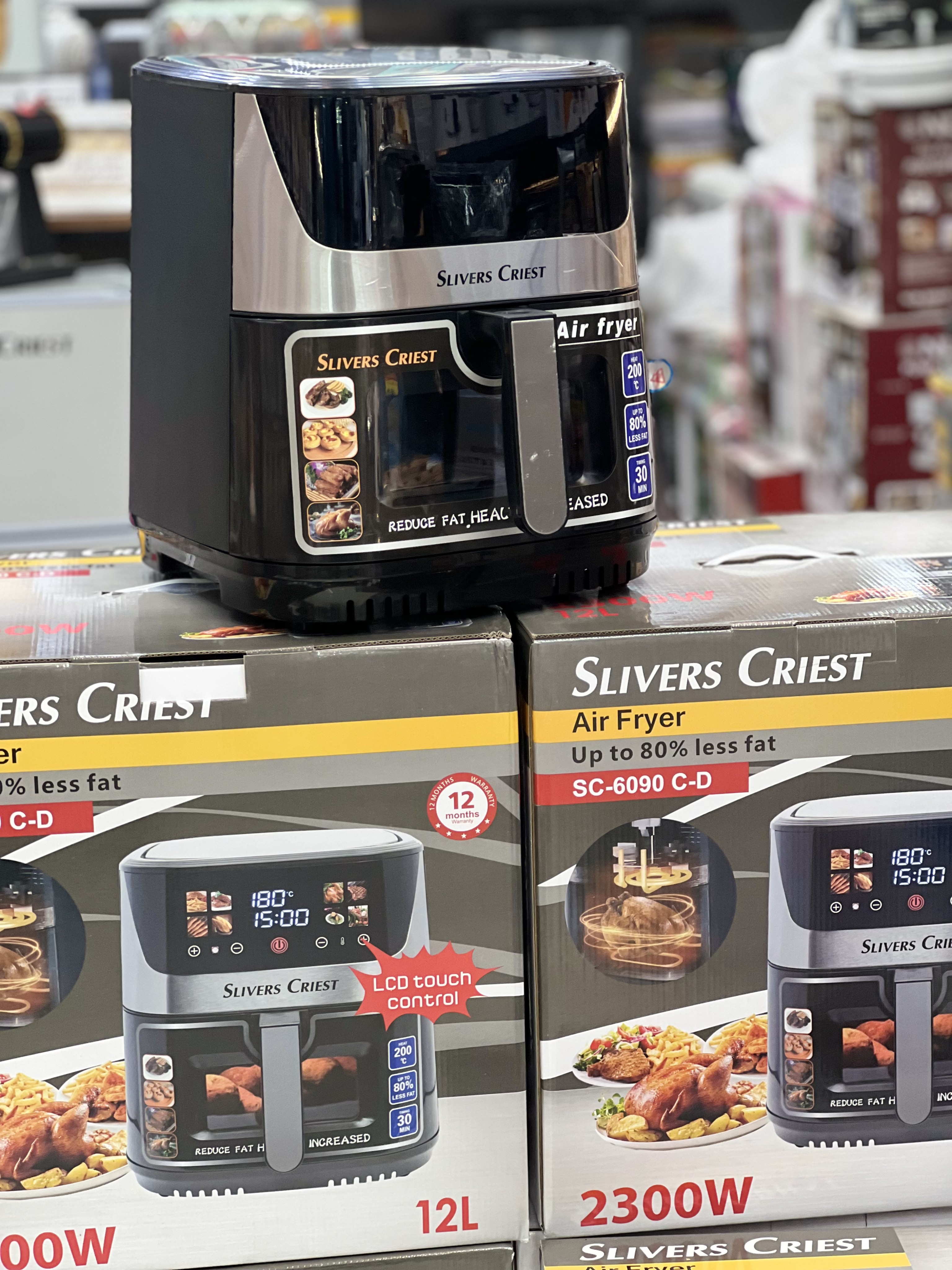 سرخ‌کن بدون روغن سیلور کریست SC-6090 | طعم واقعی با تا ۸۰٪ چربی کمتر، ظرفیت ۱۲ لیتر و کنت